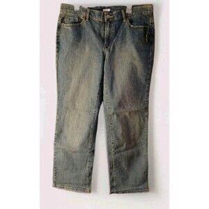 Liz & Co "Chelsea" Stretch Jeans Antique Wash BLUE JEANS Womens 16Reg Mid-Rise